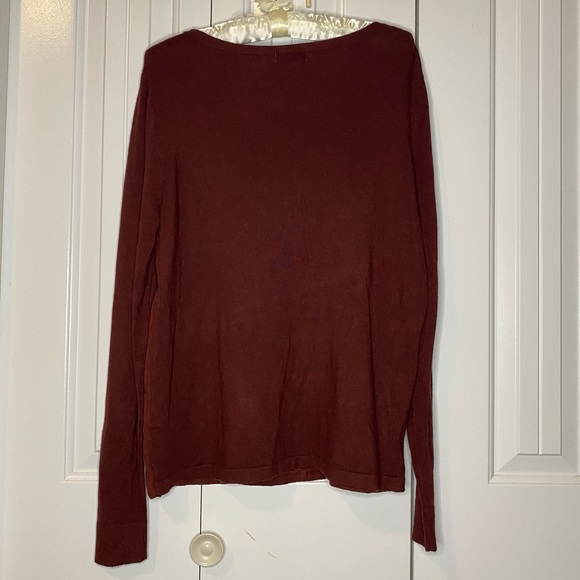 Reitmans Rust-Coloured Faux Suede Long Sleeve Top - Picture 3 of 4